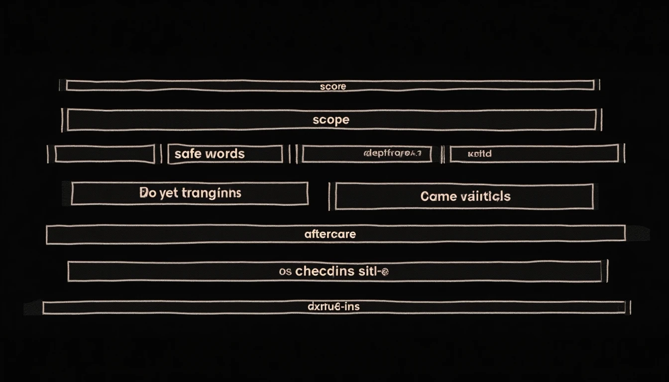 Stacked abstract document sections on black, organized into a clear editorial scaffold