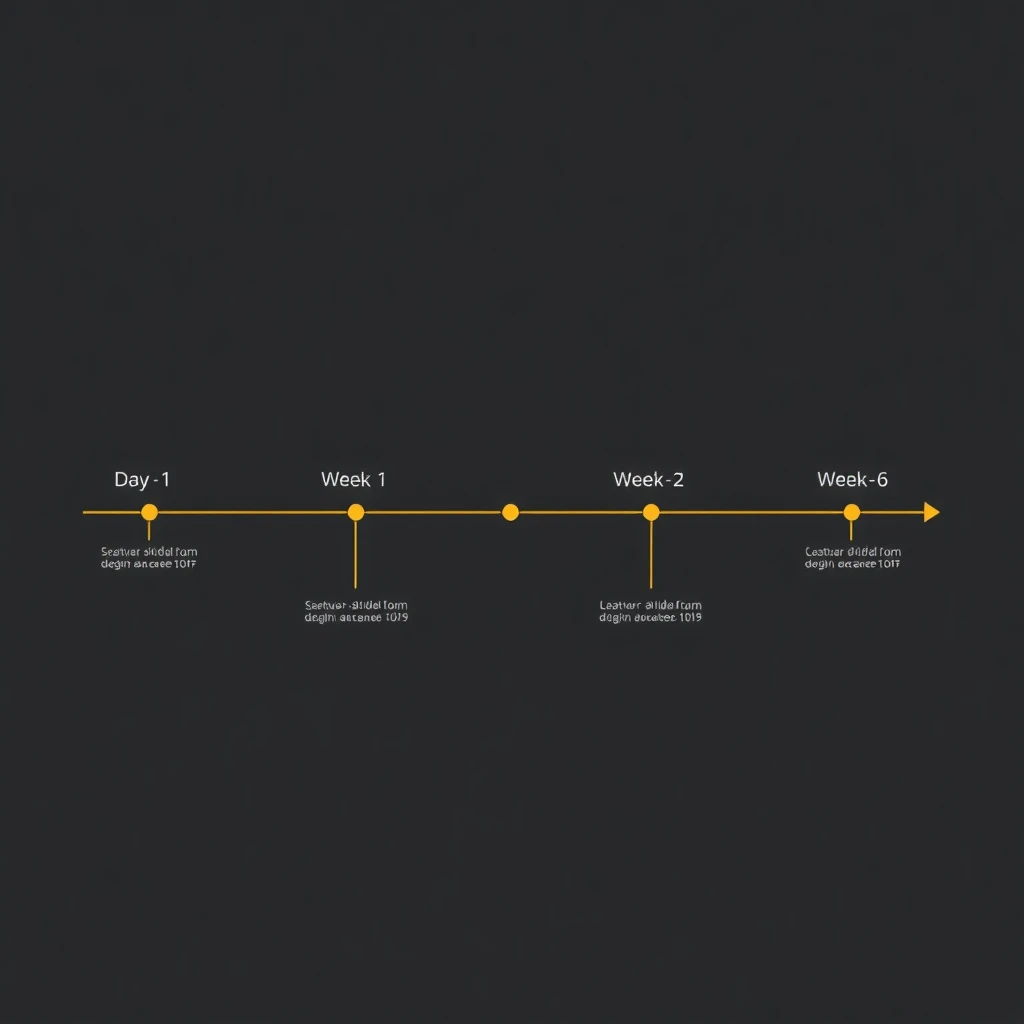 Chastity cage wear duration progression timeline: Day 1 through Week 6
